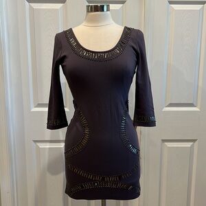 LUCY & CO Embellished 3/4 Sleeve Mini Dress